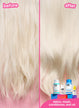 Before and after image using detox, mask, conditioner, and oil